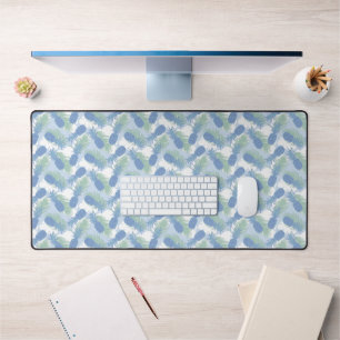 Tropical Pastel Pineapple Pattern Desk Mat