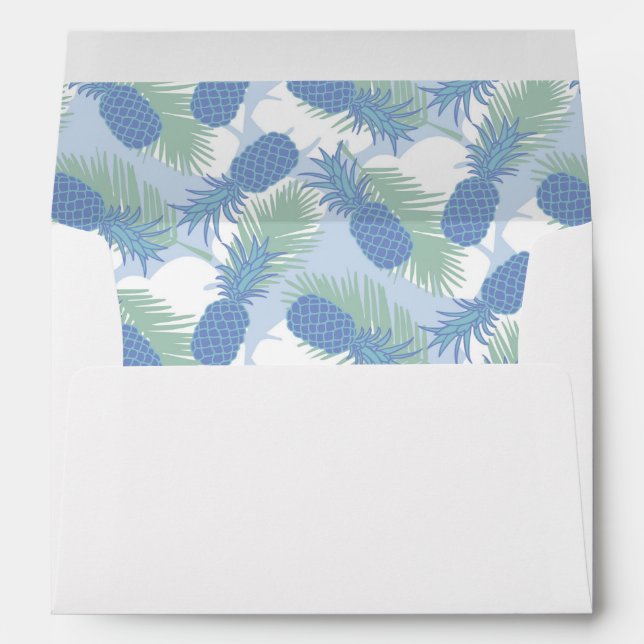 Tropical Pastel Pineapple Pattern Envelope (Back (Bottom))