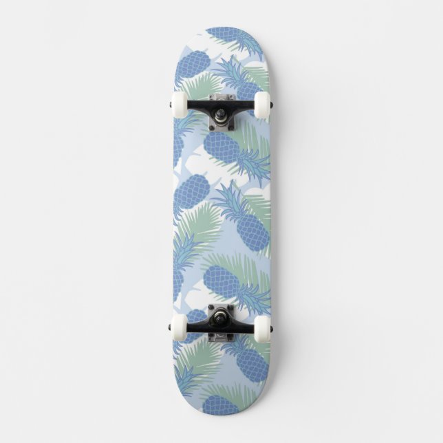 Tropical Pastel Pineapple Pattern Skateboard (Front)