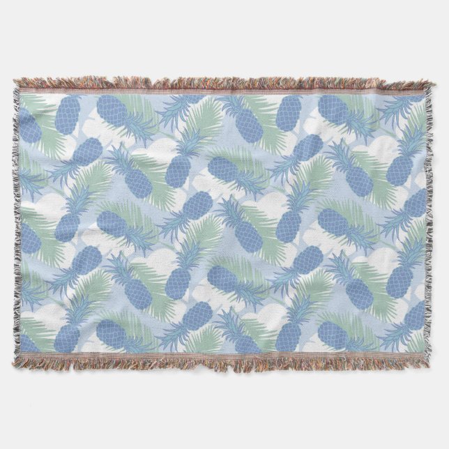 Tropical Pastel Pineapple Pattern Throw Blanket (Front)