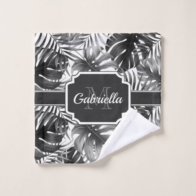 Tropical Pattern Bath Towel Set (Wash Cloth)