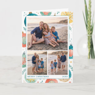 Tropical Pattern Beach Christmas Holiday Card