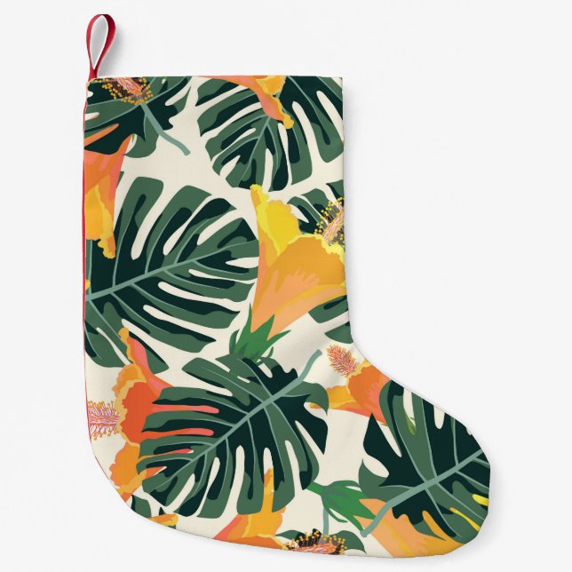 Tropical pattern. Colourful textile texture. exoti Small Christmas Stocking (Front)