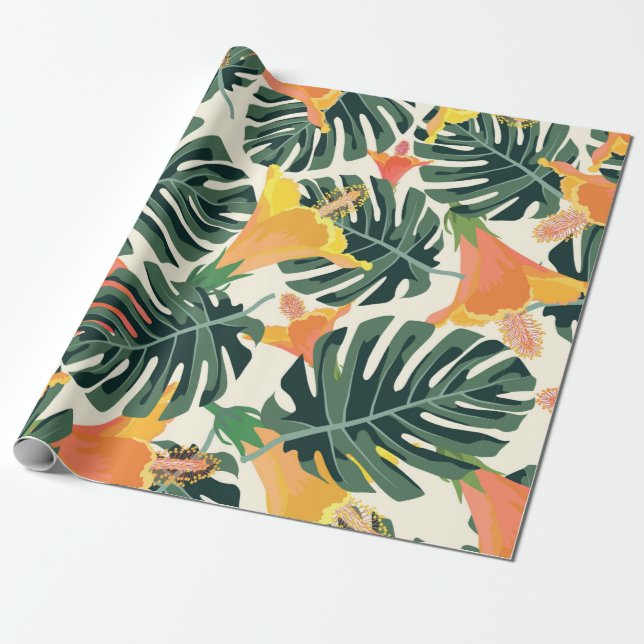 Tropical pattern. Colourful textile texture. exoti Wrapping Paper (Unrolled)