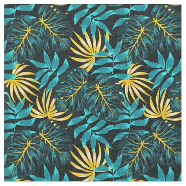 Tropical pattern cotton fabric (Close Up)