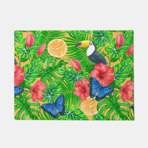 Tropical pattern doormat