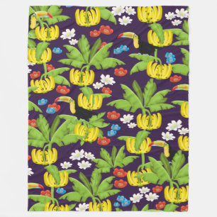 Tropical pattern fleece blanket