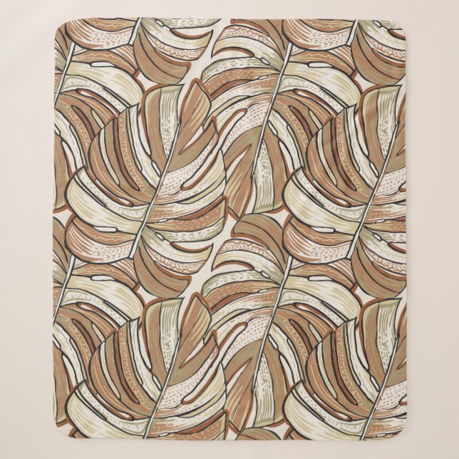 Tropical pattern. Graphic design with amazing mons Sherpa Blanket (Front)