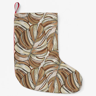 Tropical pattern. Graphic design with amazing mons Small Christmas Stocking
