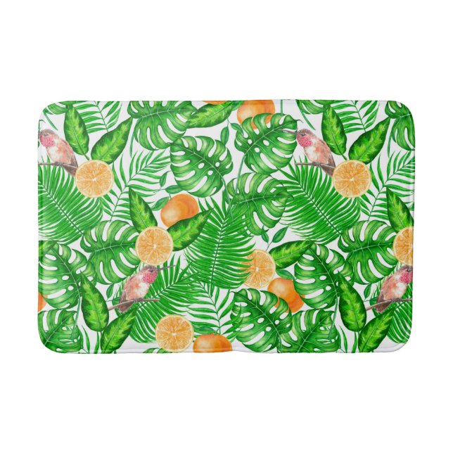 Tropical pattern, hummingbirds II Bath Mat (Front)