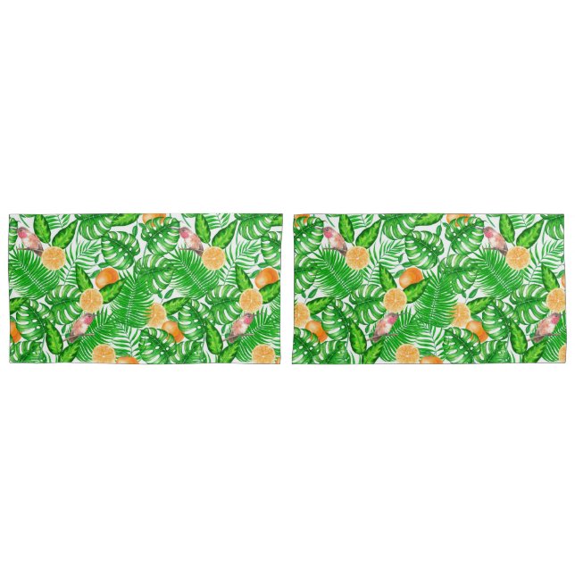 Tropical pattern, hummingbirds II Pillowcase (Front-Set)