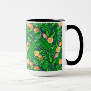 Tropical pattern, hummingbirds mug