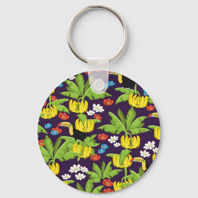 Tropical pattern key ring (Front)