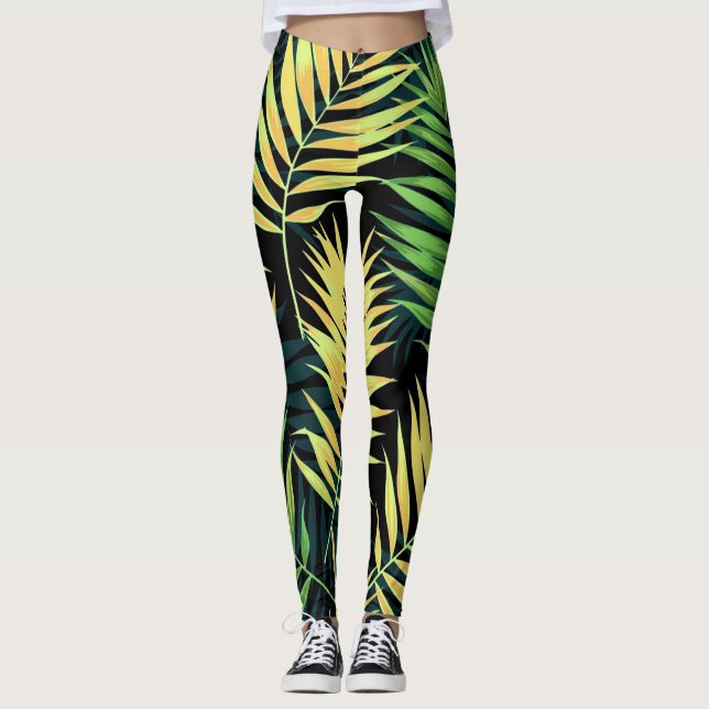 Tropical Pattern Leggings (Front)