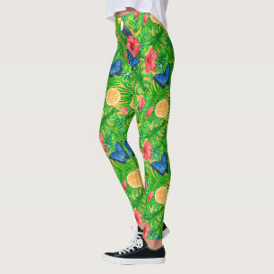 Tropical pattern leggings