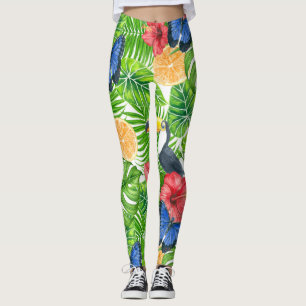 Tropical pattern leggings