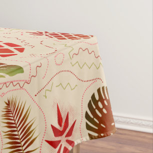 Tropical pattern light tablecloth