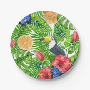 Tropical pattern paper plate