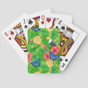 Tropical pattern playing cards