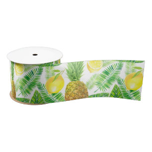 Tropical pattern satin ribbon