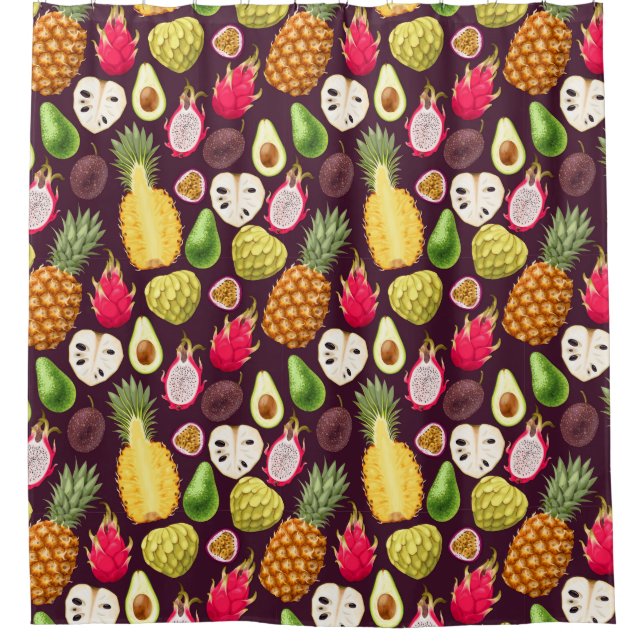 Tropical Pattern Shower Curtain (Front)