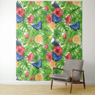 Tropical pattern tapestry