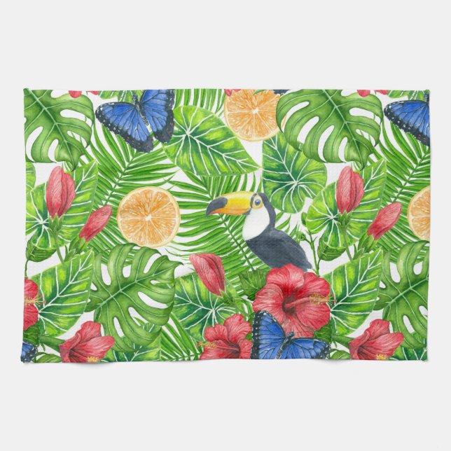 Tropical pattern tea towel (Horizontal)