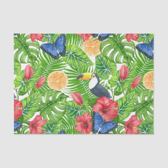 Tropical pattern tissue paper (Front)