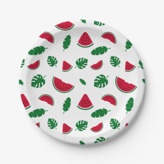 tropical pattern, watermelon pattern, tropical sea paper plate