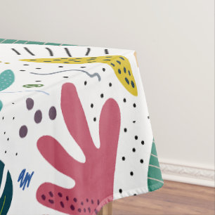 tropical pattern with colorful leaves tablecloth
