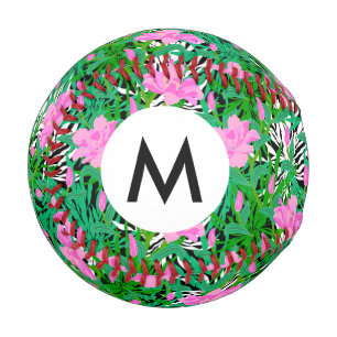 Tropical Pattern With Jungle Flowers Baseball