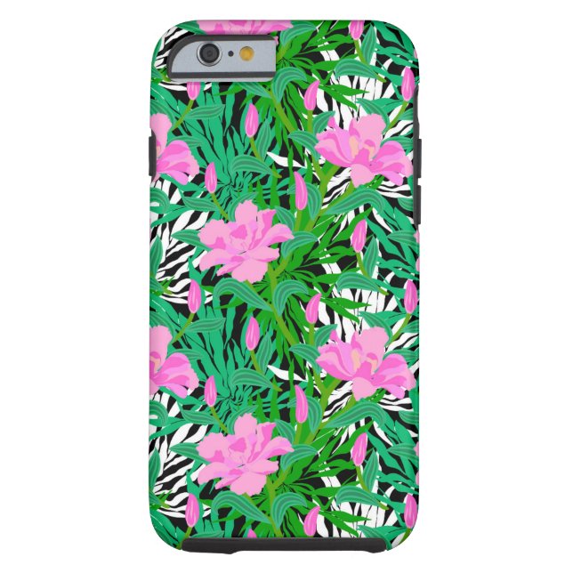 Tropical Pattern With Jungle Flowers Case-Mate iPhone Case (Back)