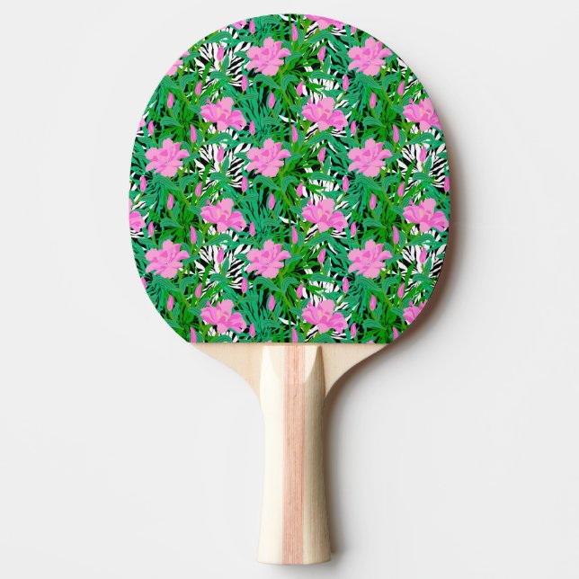 Tropical Pattern With Jungle Flowers Ping Pong Paddle (Front)