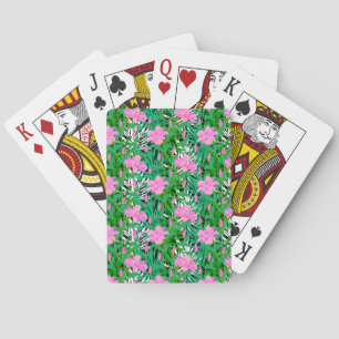 Tropical Pattern With Jungle Flowers Playing Cards