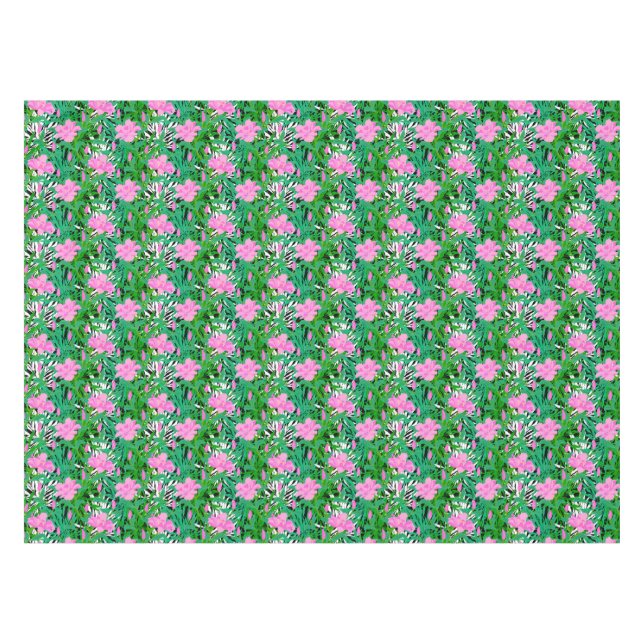 Tropical Pattern With Jungle Flowers Tablecloth (Front (Horizontal))