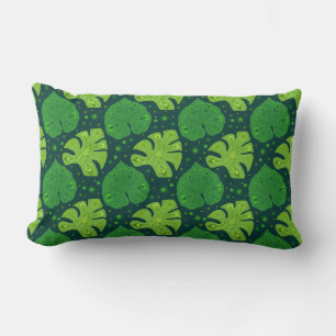 Tropical pattern with liana and monstera leaves  lumbar cushion