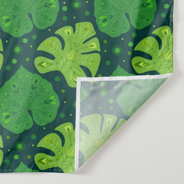 Tropical pattern with liana and monstera leaves  tapestry (Detail)
