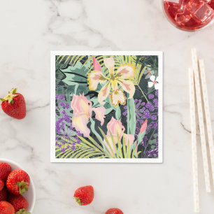 Tropical pattern with orchids. napkin