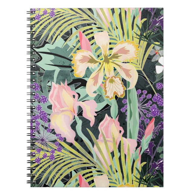 Tropical pattern with orchids. notebook (Front)