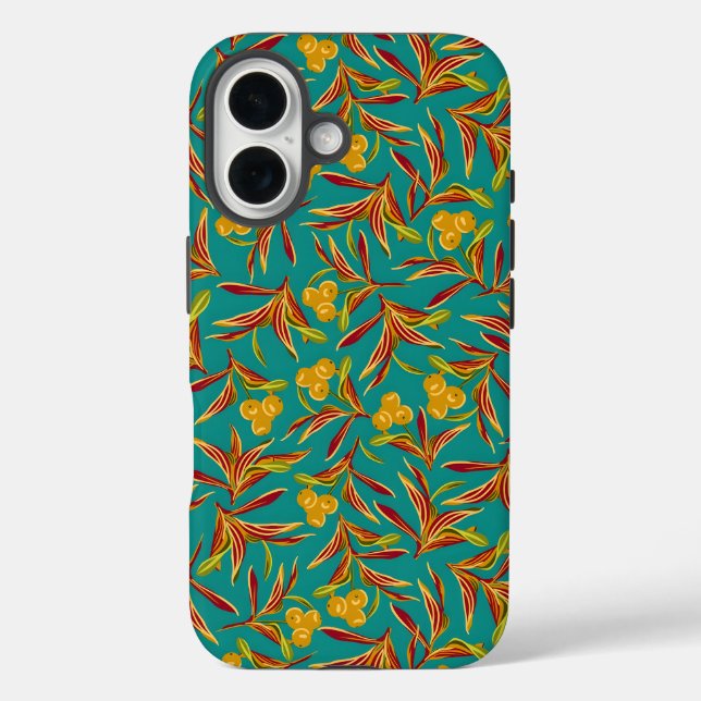 Tropical Pattern with Red and Yellow Leaves Case-Mate iPhone Case (Back)