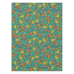 Tropical Pattern with Red and Yellow Leaves Tablecloth