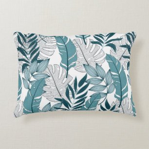 Tropical pattern with trendy plants and leaves on  decorative cushion