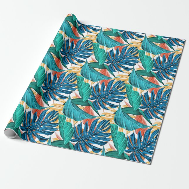 Tropical pattern wrapping paper (Unrolled)