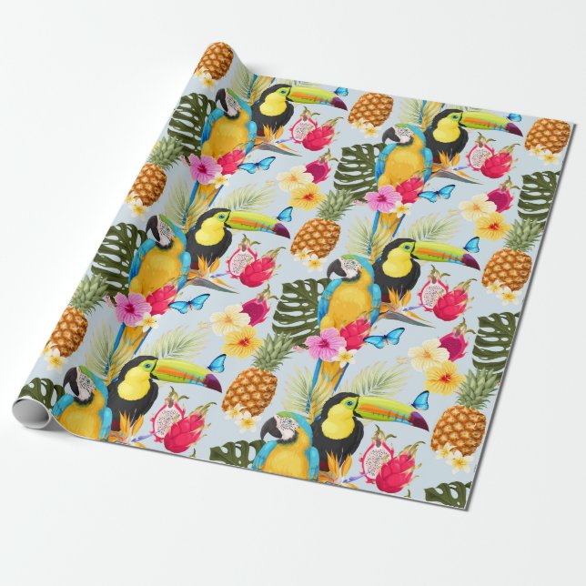 Tropical pattern wrapping paper (Unrolled)