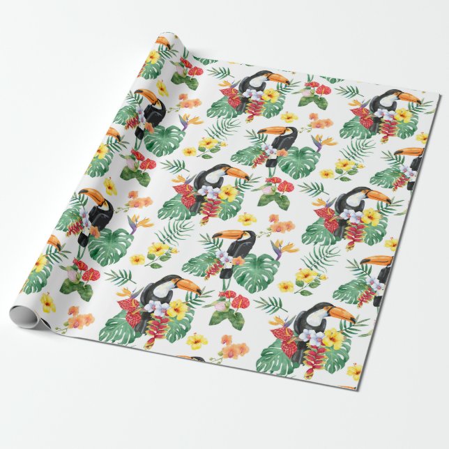 Tropical pattern wrapping paper (Unrolled)