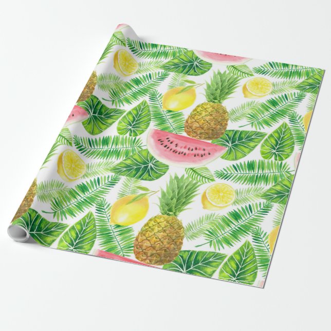 Tropical pattern wrapping paper (Unrolled)