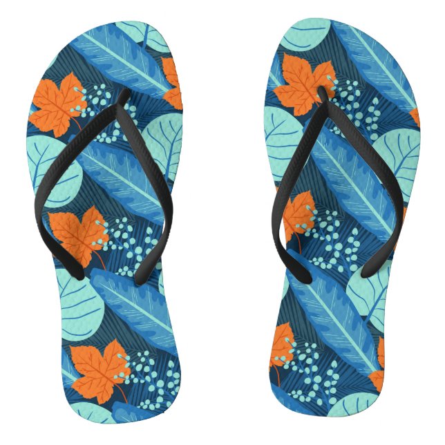 Tropical Patterns Plant Art Plant Life Art Leaves  Jandals (Footbed)
