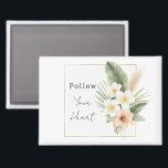 Tropical Peach White Floral Magnet<br><div class="desc">Tropical Peach White Floral</div>