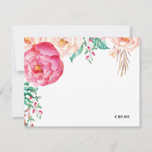 Tropical Peony Garden Personalised Stationery Note Card