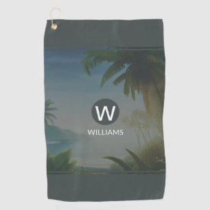 Tropical Personalised Golf Towel